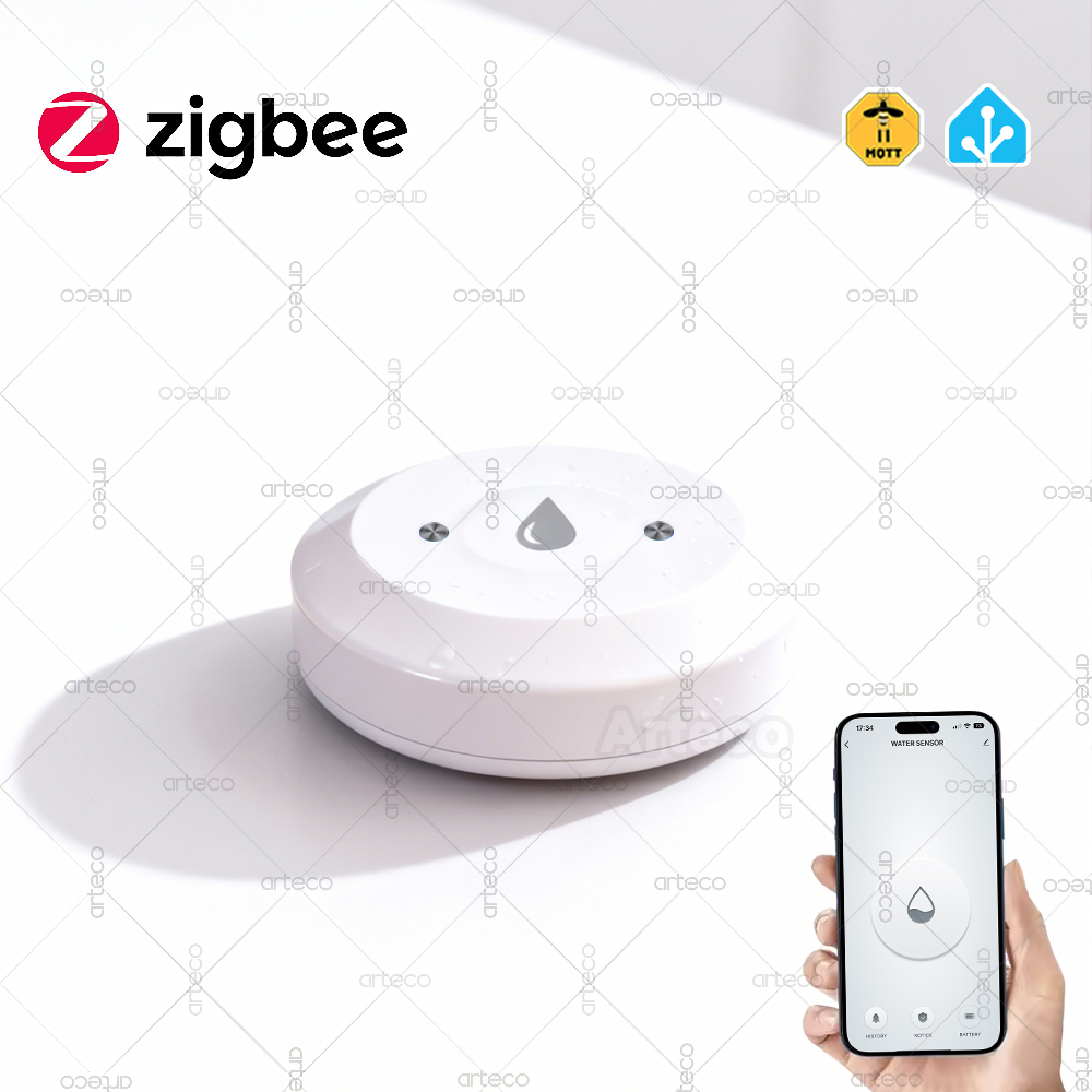 Smart Home Zigbee Gateway - เซ็นเซอร์น้ำอัจฉริยะ Zigbee เครื่องตรวจจับน้ำรั่วซึม แอปตรวจสอบระยะไกล ต้องใช้เกตเวย์ รองรับ
