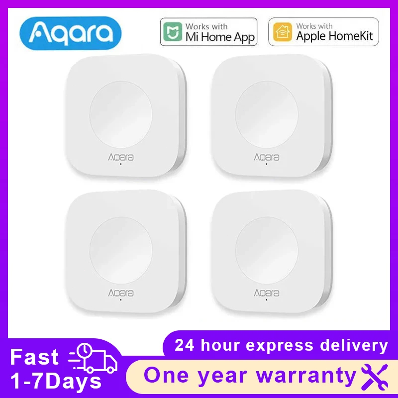 Smart Home Os - Aqara สมาร์ทโฮมเซ็นเซอร์ไร้สายมินิสวิตช์แบบมินิปุ่มฮับการเชื่อมต่อระยะไกลที่สำคัญควบคุมด้วย Xiaomi Mijia Apple homekit
