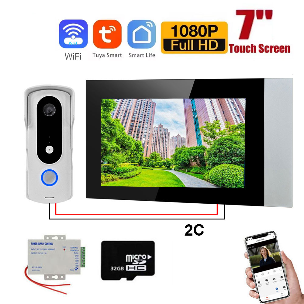 Smart Home Video Doorbell Enhanced Security With Smart Doorbell - 2 สายสมาร์ท Tuya WiFi 1080P วิดีโอ