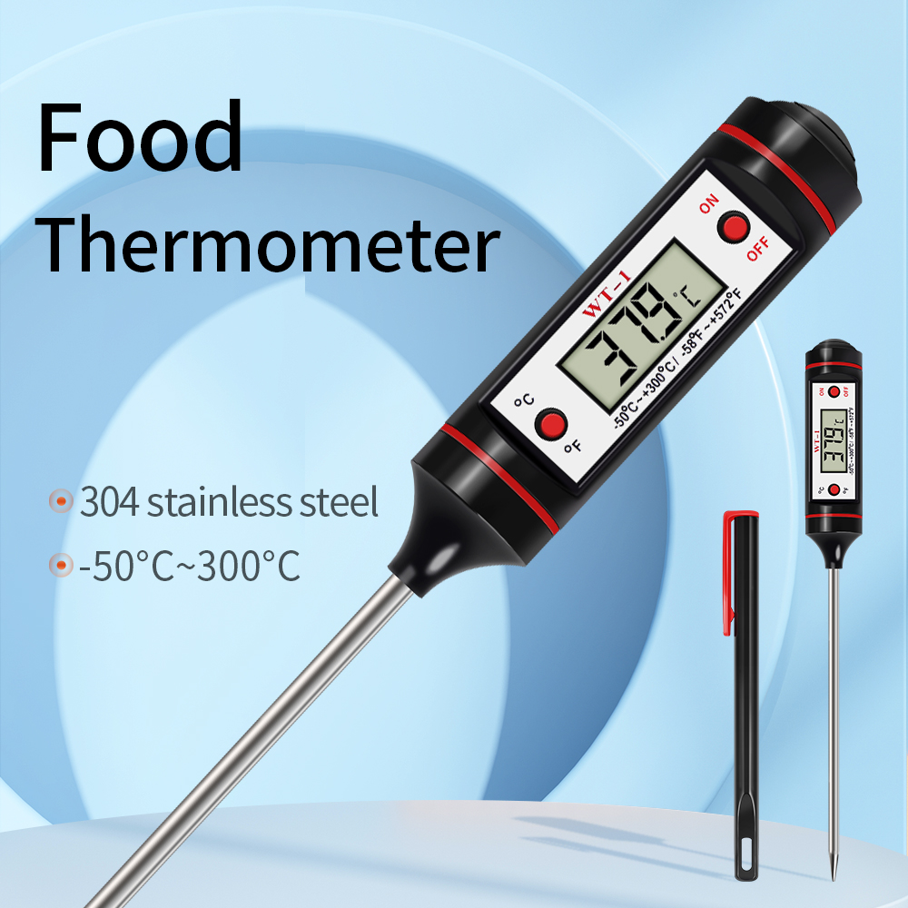 Smart Home Utensils - มาตรวัดมิเตอร์วัดอุณหภูมิอิเล็กทรอนิกส์บาร์บีคิว304อุปกรณ์ก้านสแตนเลสเทอร์โมมิเตอร์อาหารดิจิทัลใหม่สำหรับเครื่องวัดอุณหภูมิอาหารในครัวเนื้อสัตว์
