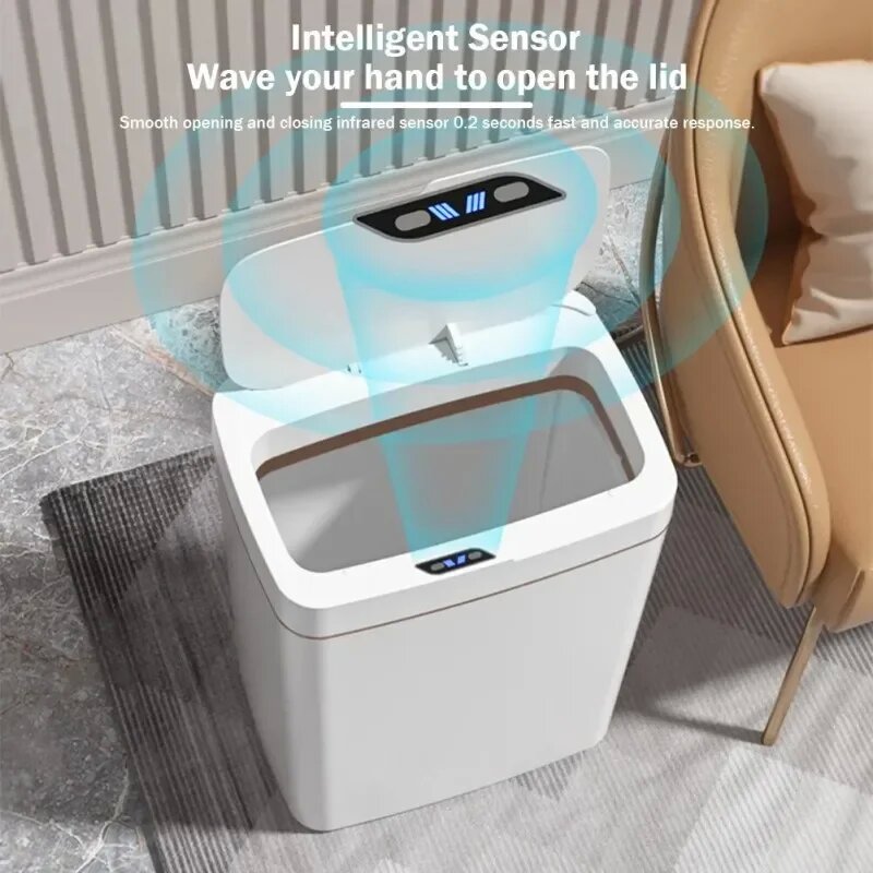 Smart Home Junkie - ถังขยะอัจฉริยะแบบไม่สัมผัส ขนาด 15 ลิตร พร้อมระบบใส่ถุงอัตโนมัติ สำหรับบ้านอัจฉริยะ