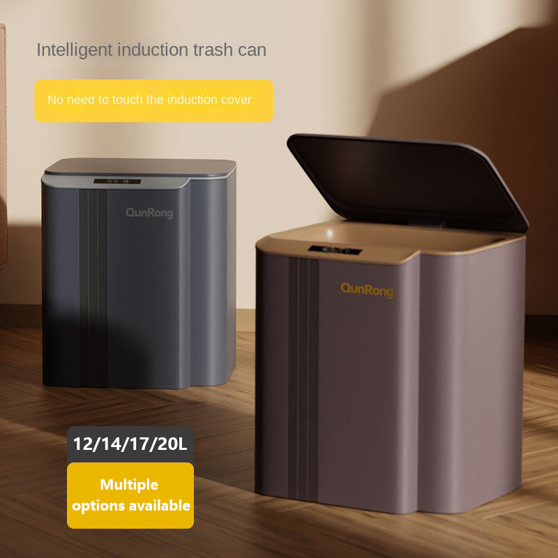 Smart Home Junkie - ถังขยะอัจฉริยะ12-14-17-20L สามารถเซ็นเซอร์อัตโนมัติสำหรับห้องน้ำห้องครัวถังขยะลูกบาศก์ห้องนั่งเล่นถังขยะรีไซเคิล