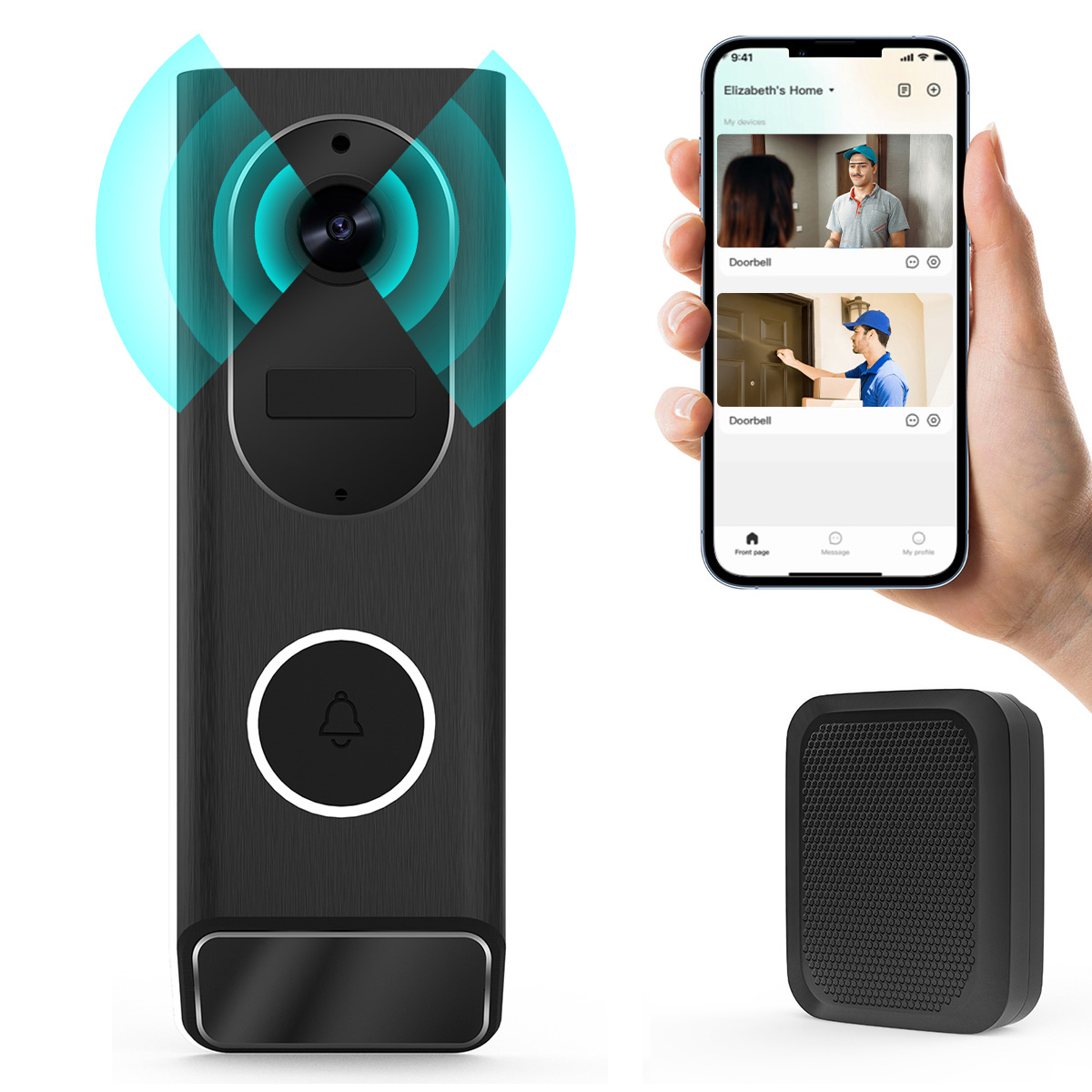 Smart Home Video Doorbell Enhanced Security With Smart Doorbell - S7กริ่งประตูวิดีโอไร้สาย1080P, กริ่งประตูอัจฉริยะ Wi-Fi IP66สมาร์ทการเคลื่อนไหวสำหรับรักษาความปลอดภัยในบ้านตรวจจับการมองเห็นได้ในเวลากลางคืนอินเตอร์คอม