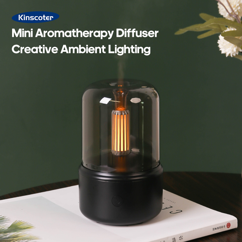 Smart Home Fragrance Diffuser - เครื่องกระจายกลิ่นหอมแบบวินเทจ ไฟกลางคืนขนาดเล็ก เครื่องเพิ่มความชื้นในอากาศแบบตั้งโต๊ะ พอร์ต USB ไฟสร้างบรรยากาศสุดสร้างสรรค์