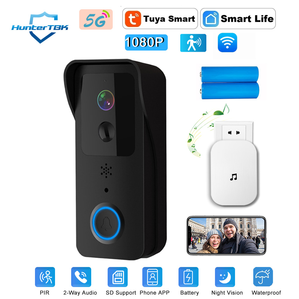 Smart Home Video Doorbell Enhanced Security With Smart Doorbell - กล้องออดประตู WiFi ความละเอียด 1080P HD พร้อมระบบมองเห็นกลางคืน