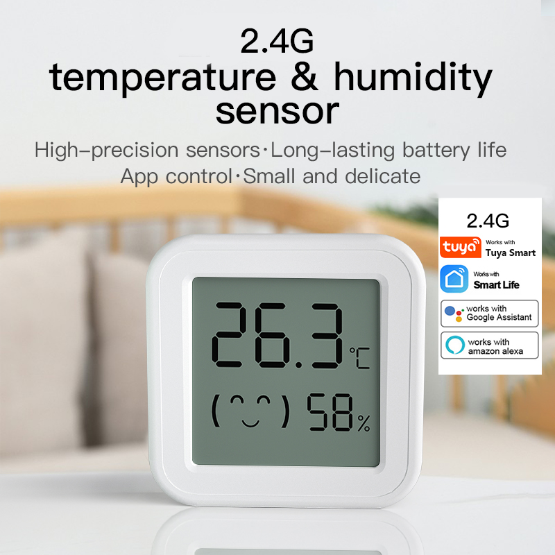 Smart Home Voice Assistant - บลูทูธอุณหภูมิความชื้นเซนเซอร์ Mini หน้าจอ LCD สมาร์ท Tuya