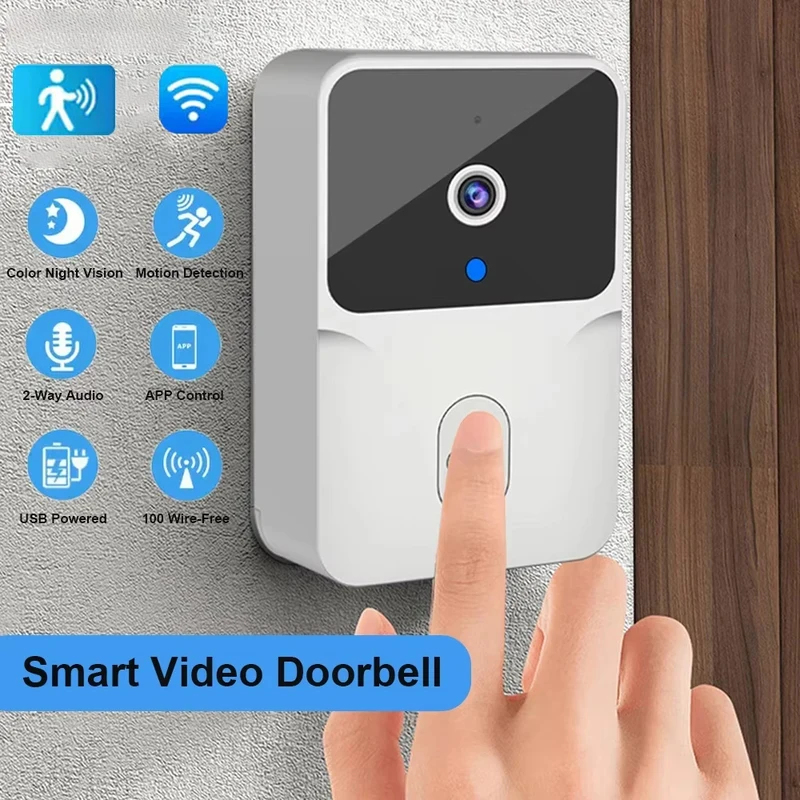 Smart Home Video Doorbell Enhanced Security With Smart Doorbell - สมาร์ทโฮม ไวไฟ วิดีโอ ดอร์เบลล์ โทรศัพท์ไร้สาย ระบบอินเตอร์คอมสองทาง