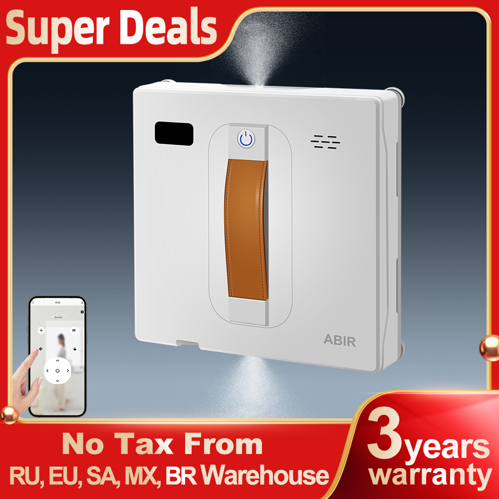 Vacuum Cleaner Smart Home - หุ่นยนต์ทำความสะอาดหน้าต่างด้วยระบบสุญญากาศ ABIR WD8, ระบบพ่นน้ำอัลตราโซนิกคู่, ระบบเช็ดกระจกอัจฉริยะด้วย AI,