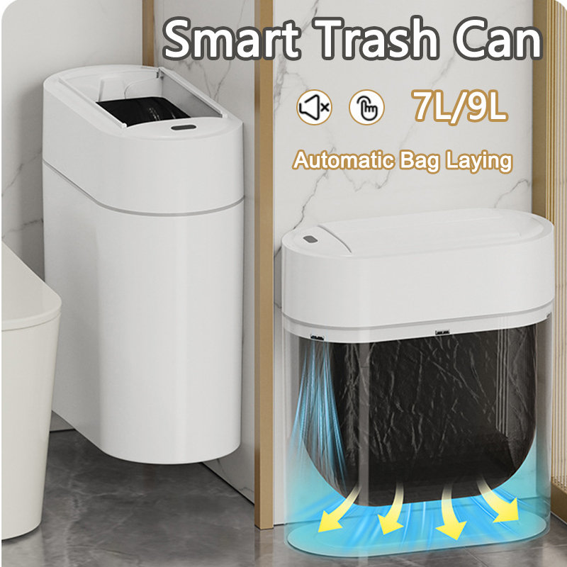Smart Home Junkie - 9L 2-Way อัตโนมัติ Bagging การดูดซับถังขยะสมาร์ทเซ็นเซอร์ถังขยะพร้อมฝาปิด Home