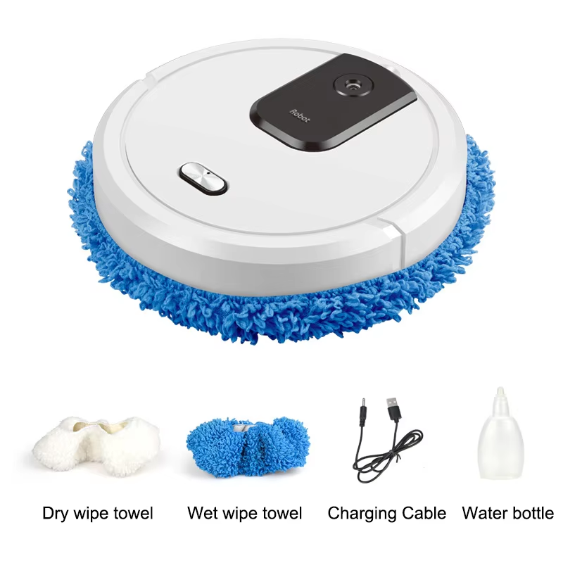 Vacuum Cleaner Smart Home - ใหม่ เครื่องดูดฝุ่นหุ่นยนต์กวาดและถูพื้นอัจฉริยะ หุ่นยนต์ถูพื้นแบบแห้งและเปียก เครื่องใช้ในบ้านแบบชาร์จไฟได้พร้อมสเปรย์เพิ่มความชื้น