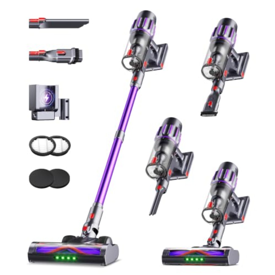Vacuum Cleaner Smart Home - เครื่องดูดฝุ่นไร้สายสำหรับใช้ในบ้าน, พลาสติก ABS, สีดำ, มอเตอร์ 650W