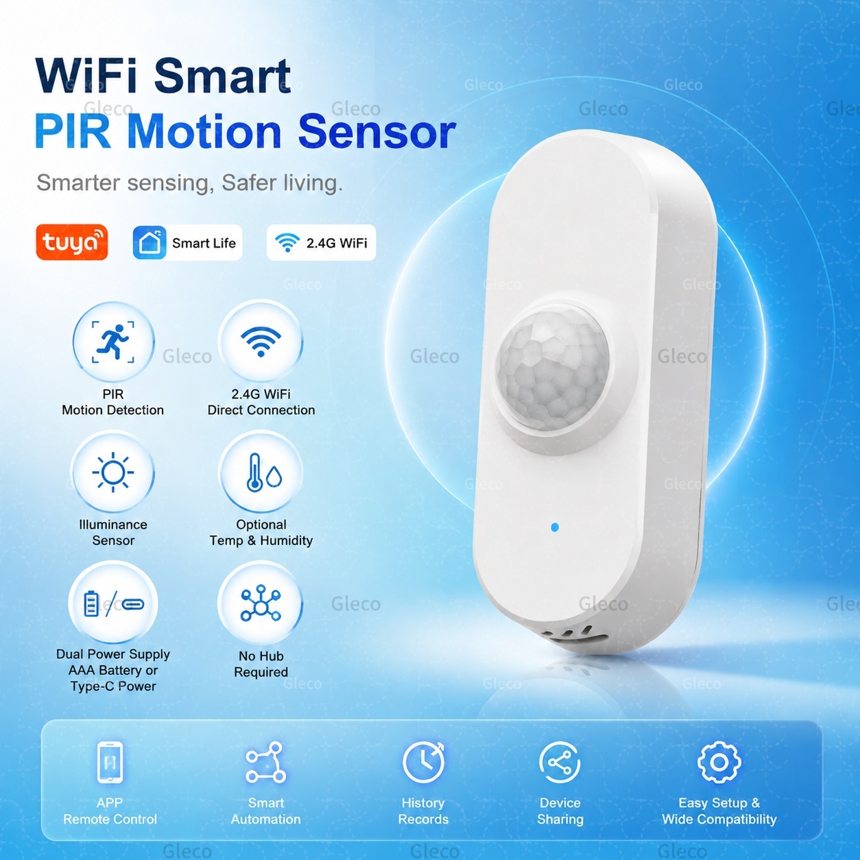 Smart Home Wiser - ทูย่า ไวไฟ พีไออาร์เซ็นเซอร์ตรวจจับความเคลื่อนไหว สมาร์ทโฮม เครื่องตรวจจับอินฟราเรดร่างกายมนุษย์ สมาร์ทไลฟ์