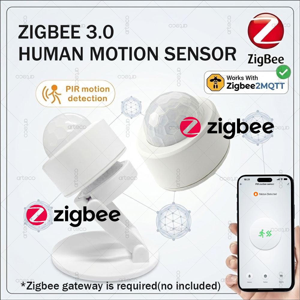 Smart Home Zigbee Gateway - เซ็นเซอร์ตรวจจับความเคลื่อนไหว Zigbee 3.0 Mini PIR เครื่องตรวจจับอินฟราเรดร่างกายมนุษย์