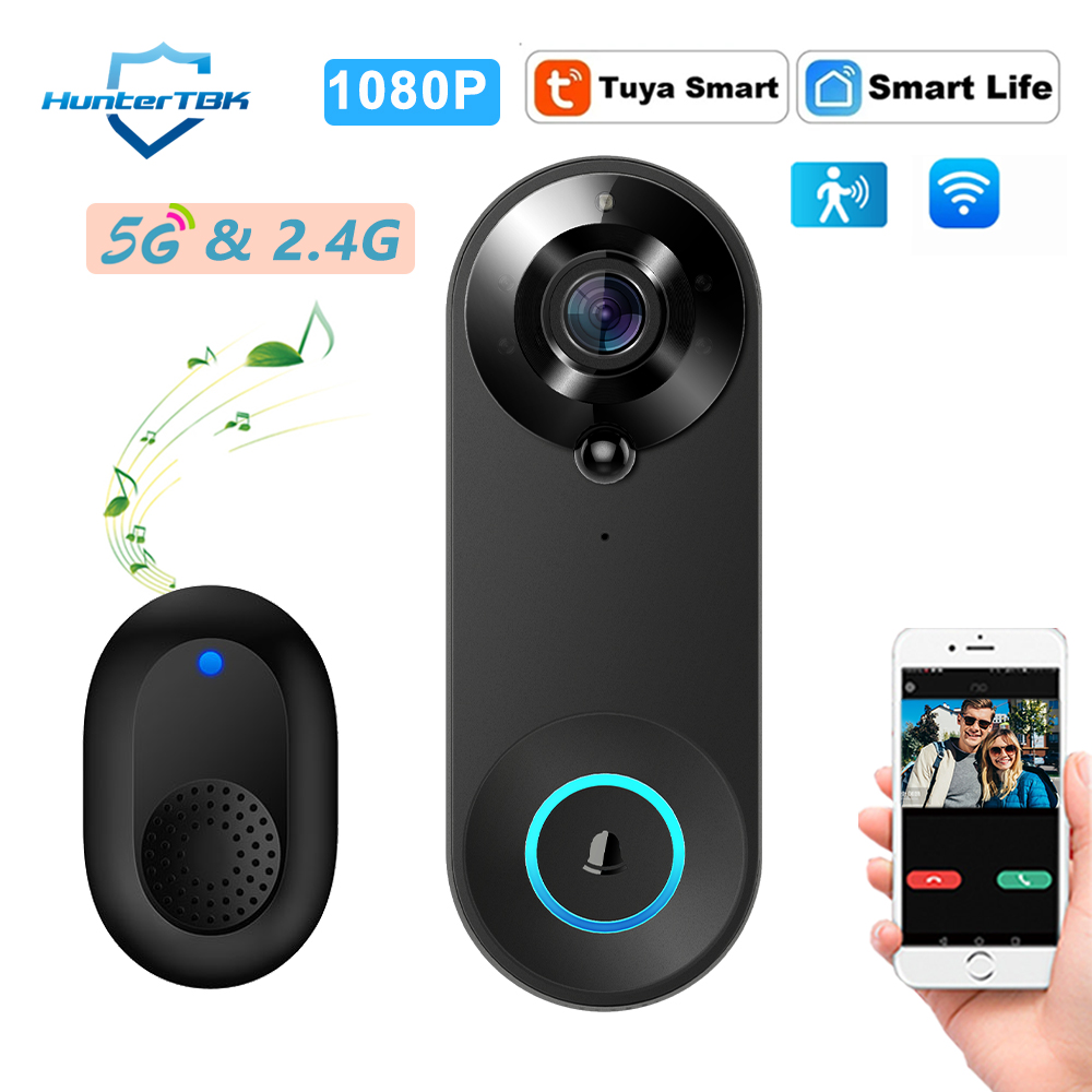 Smart Home Video Doorbell Enhanced Security With Smart Doorbell - กริ่งประตูวิดีโอ 5G 2.4G WiFi ความละเอียด 1080P