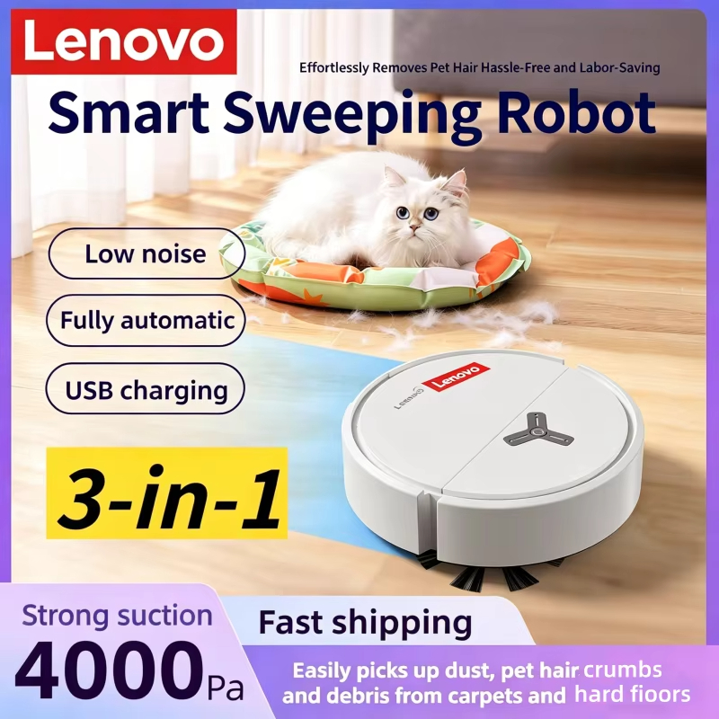 Vacuum Cleaner Smart Home - เลอโนโว หุ่นยนต์ดูดฝุ่นอัจฉริยะ 3-in-1 กำลังดูด 4000Pa สำหรับพรม