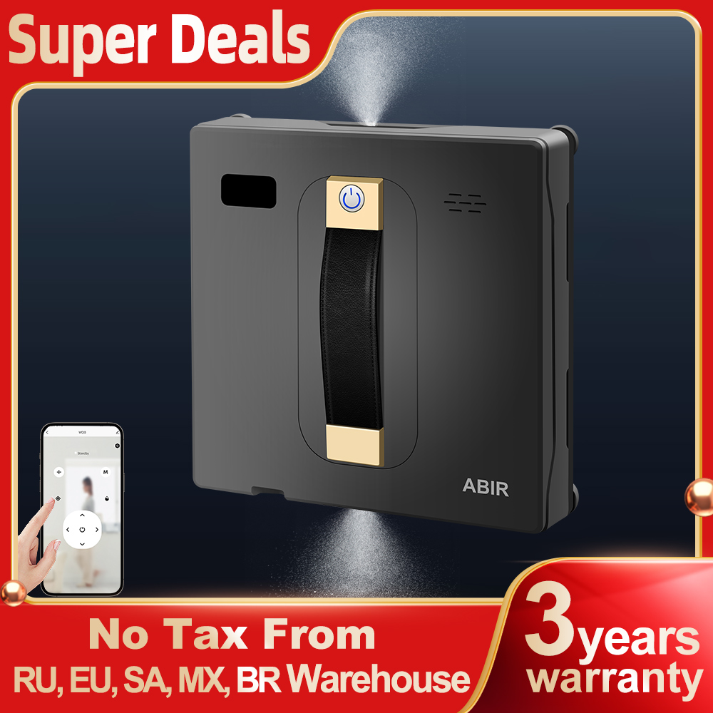 Vacuum Cleaner Smart Home - หุ่นยนต์ทำความสะอาดหน้าต่าง ABIR WD8, ระบบฉีดน้ำคู่, หน่วยความจำอัจฉริยะ, แรงดูดสูง,
