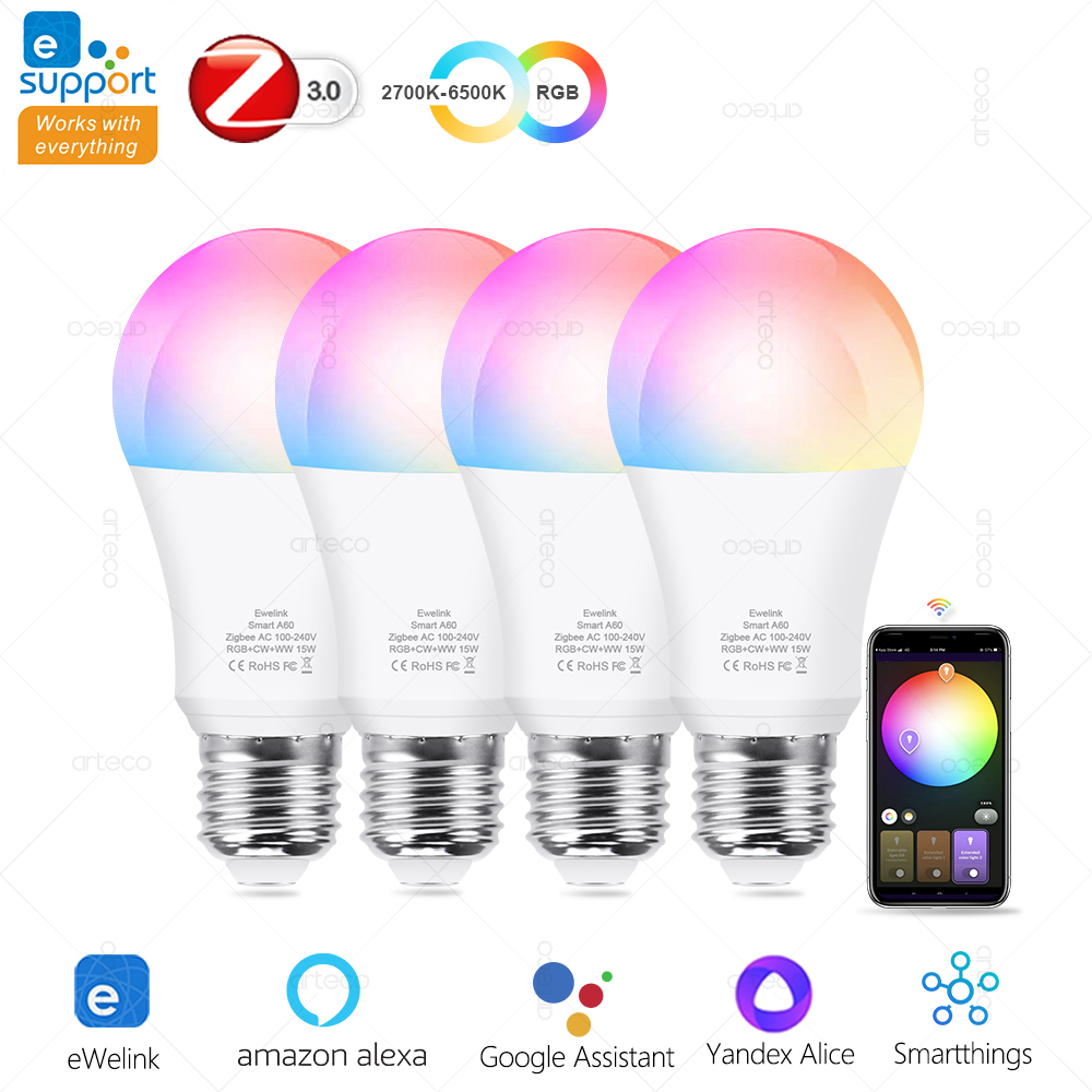 Smart Home Yellow - 15W 18W E27 Zigbee สมาร์ทหลอดไฟ RGB