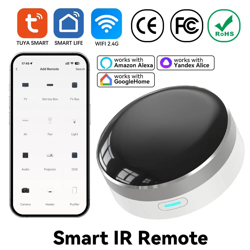 Universal Remote Smart Home - YFK รีโมทคอนโทรลอินฟราเรดอัจฉริยะ WiFi สำหรับทีวี เครื่องปรับอากาศ พัดลม