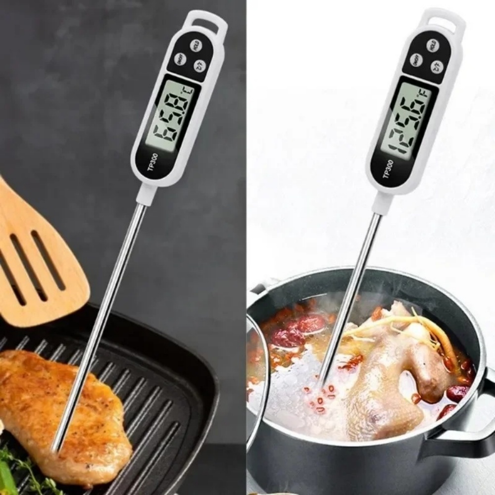 Smart Home Utensils - เทอร์โมมิเตอร์วัดอุณหภูมิอาหารดิจิตอล TP300 เทอร์โมมิเตอร์วัดอุณหภูมิน้ำและน้ำมันสำหรับทำอาหาร เนื้อสัตว์ บาร์บีคิว เตาอบ