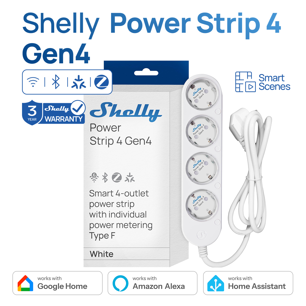 Smart Power Strip - ปลั๊กไฟอัจฉริยะ Shelly Power Strip 4 Gen4