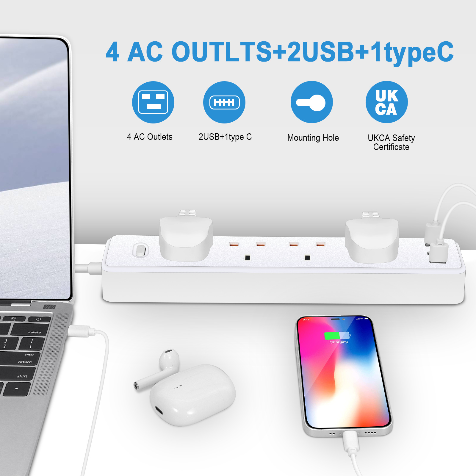 Power Strip ซ็อกเก็ตไฟฟ้า UK ข - Smart Power Strip บทวิจารณ์และราคา