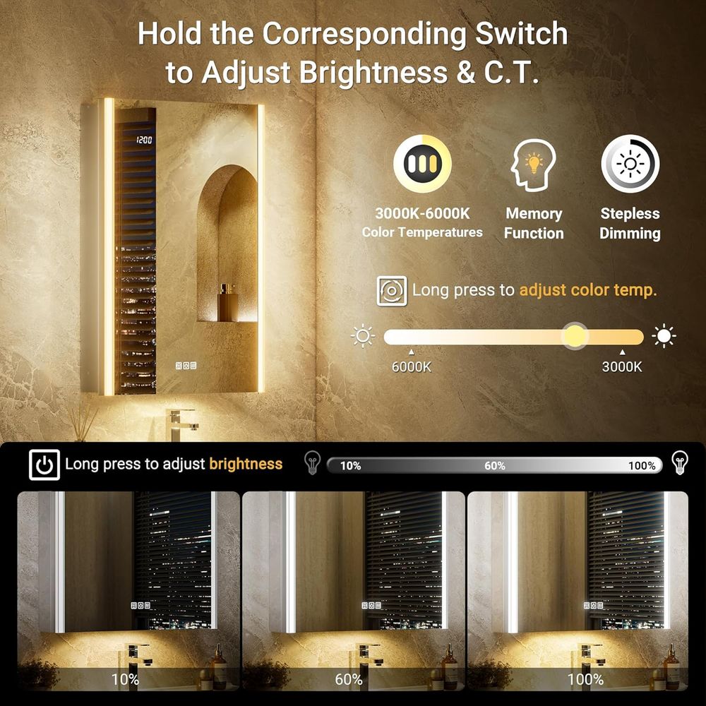 กระจกตู้ยาแบบมีไฟขนาด 20x32 นิ - Smart Home Or Smart Home บทวิจารณ์และราคา