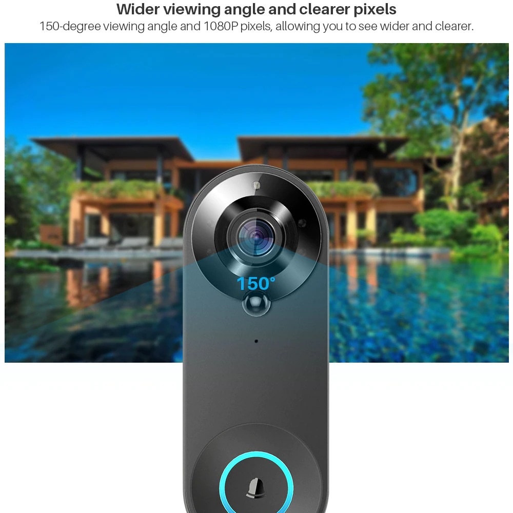 Tuya 1080P Wireless WIFI Doorb - Smart Home Video Doorbell Enhanced Security With Smart Doorbell บทวิจารณ์และราคา