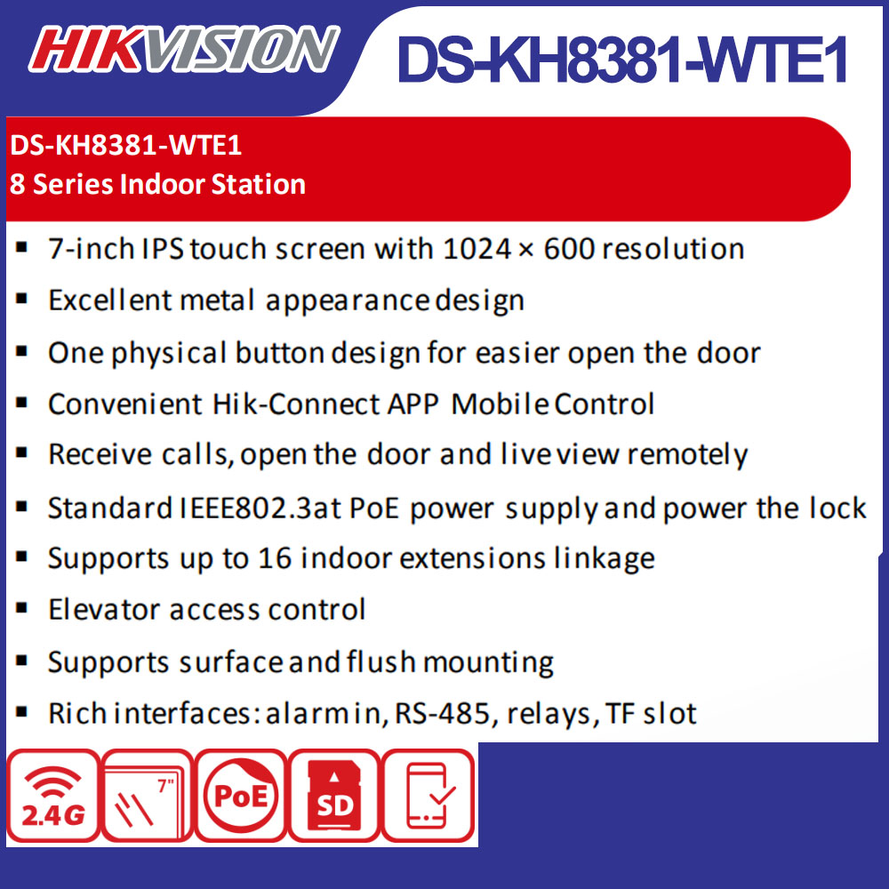 Hikvision DS-KH8381-WTE1 หน้าจ - Smart Home Hikvision บทวิจารณ์และราคา