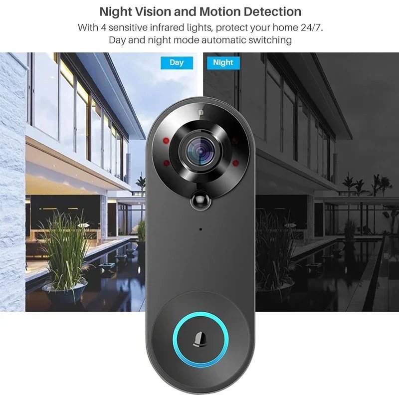 กริ่งประตูไร้สายอัจฉริยะ HD 10 - Smart Home Video Doorbell Enhanced Security With Smart Doorbell บทวิจารณ์และราคา