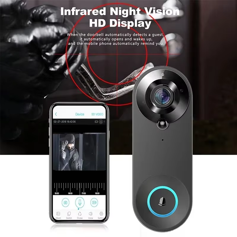 กริ่งประตูไร้สายอัจฉริยะ HD 10 - Smart Home Video Doorbell Enhanced Security With Smart Doorbell บทวิจารณ์และราคา