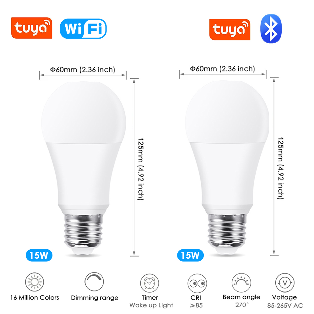 Tuya Wifi/บลูทูธสมาร์ทหลอดไฟ E - Smart Home Yellow บทวิจารณ์และราคา