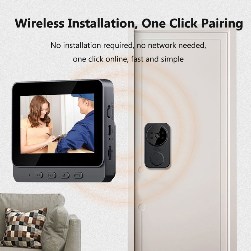 กริ่งประตูวิดีโอไร้สาย WiFi ขน - Smart Home Video Doorbell Enhanced Security With Smart Doorbell บทวิจารณ์และราคา