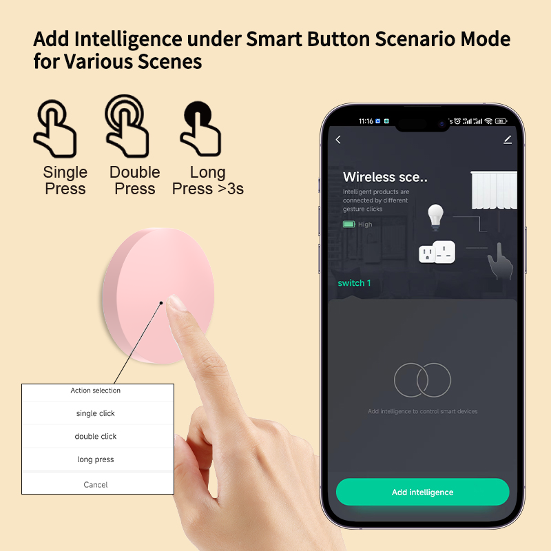 สวิตช์ควบคุมฉากไร้สาย ZigBee ส - Smart Home Voice Assistant บทวิจารณ์และราคา