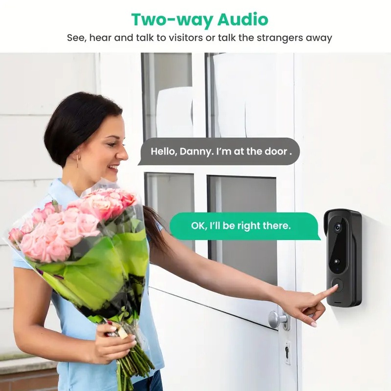 กริ่งประตูไร้สายกลางแจ้ง พร้อม - Smart Home Video Doorbell Enhanced Security With Smart Doorbell บทวิจารณ์และราคา