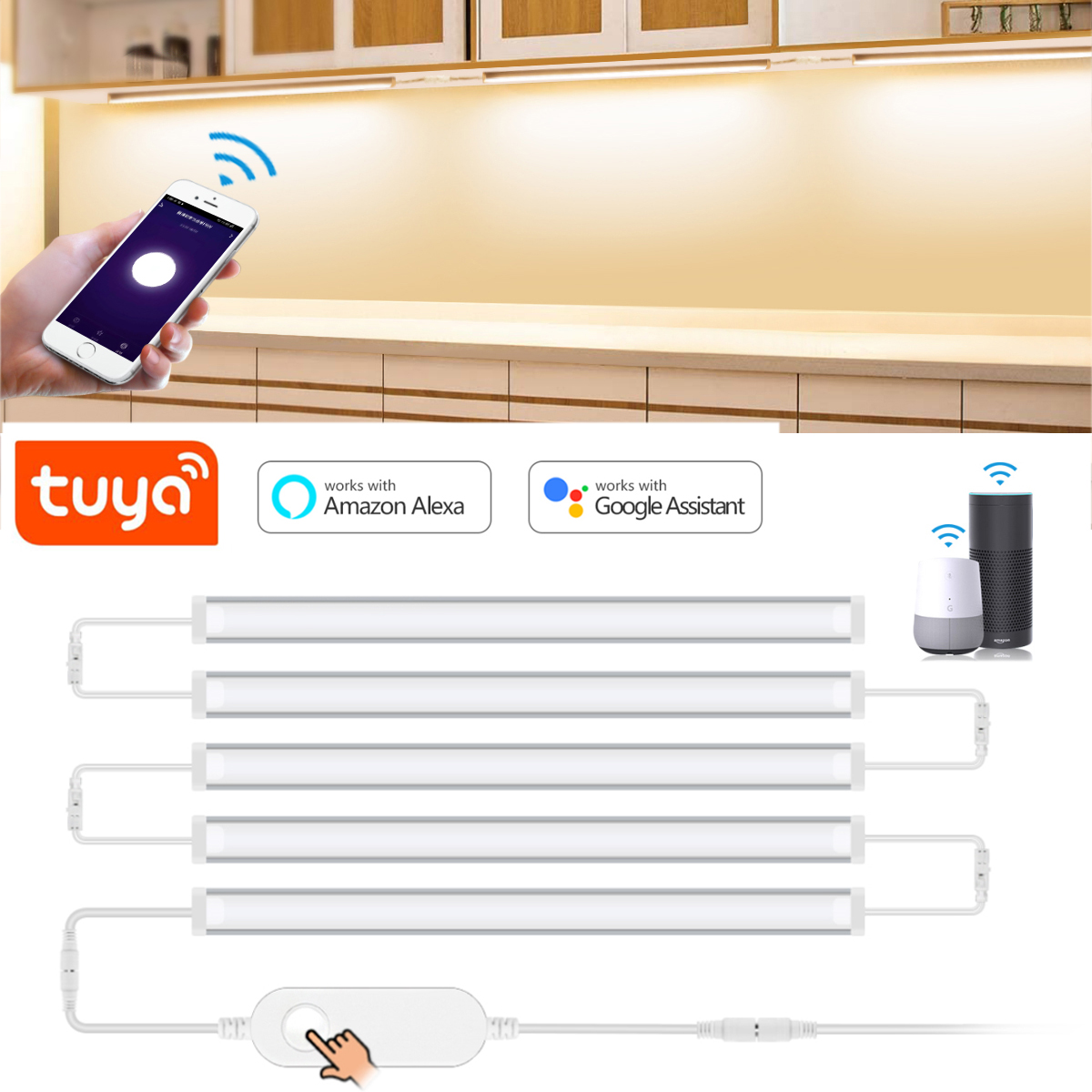 1-5ชิ้น Tuya ไฟ LED ใต้ไฟตู้อั - Smart Home Kitchen บทวิจารณ์และราคา