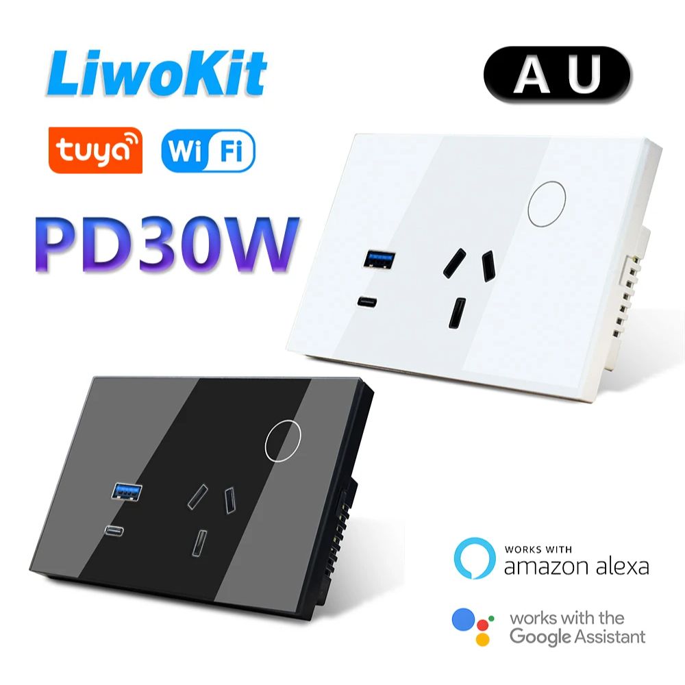 LiwoKit AU Tuya Wifi Wall Sock - Smart Home Or Smart Home บทวิจารณ์และราคา