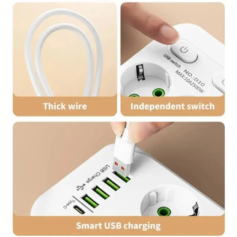 ปลั๊กพ่วงอัจฉริยะ 6 ช่อง สายยา - Smart Power Strip บทวิจารณ์และราคา