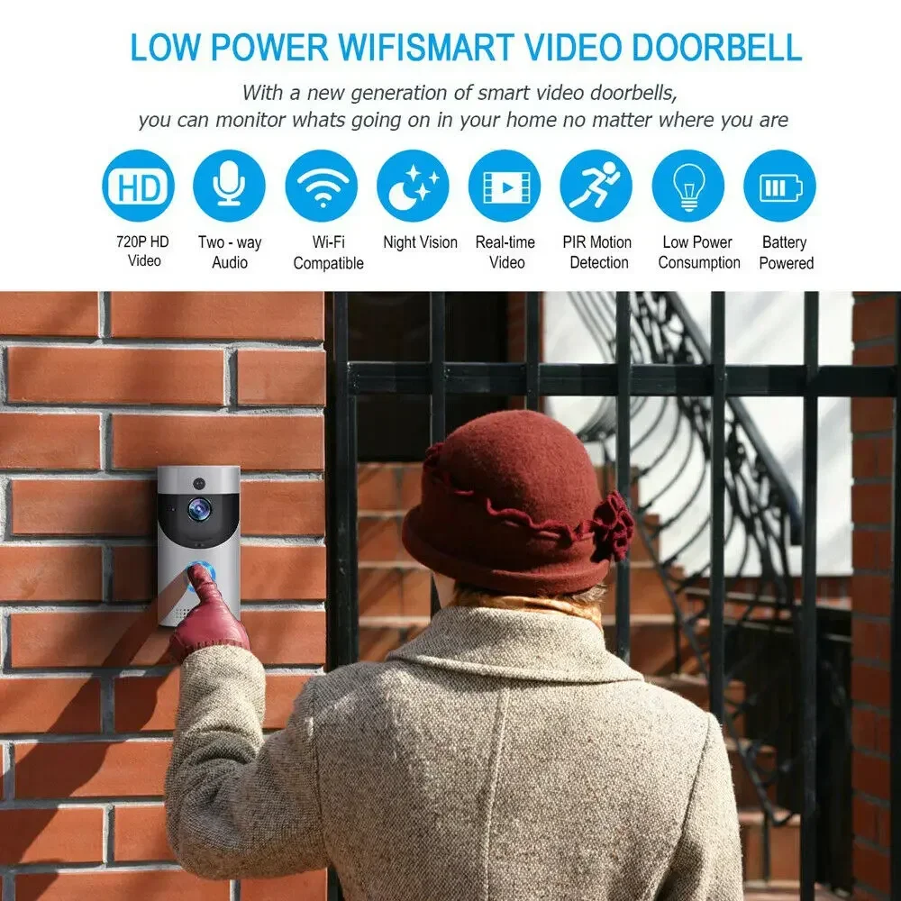 720P HD สมาร์ทโฮมไร้สาย WIFI ก - Smart Home Video Doorbell Enhanced Security With Smart Doorbell บทวิจารณ์และราคา