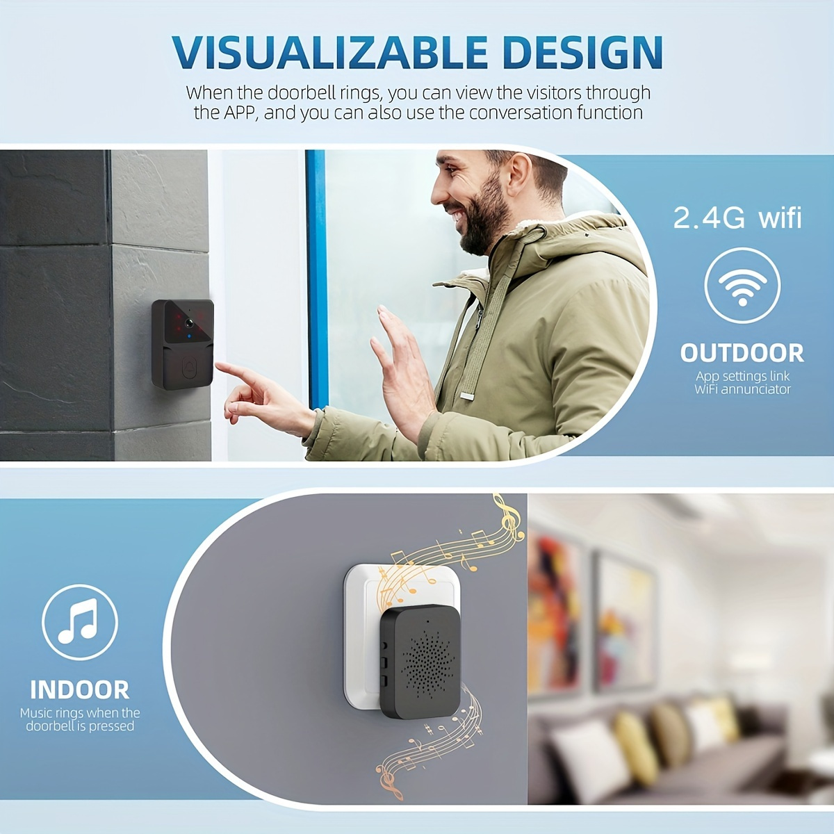 กริ่งประตูวิดีโออัจฉริยะไร้สาย - Smart Home Video Doorbell Enhanced Security With Smart Doorbell บทวิจารณ์และราคา